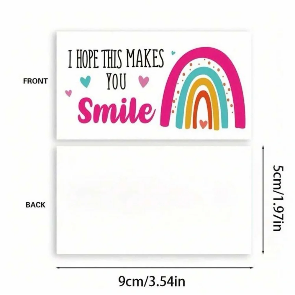 Bundle Package Rainbow Smile Cards 25pc and Stickers Roll 300pc of your choice